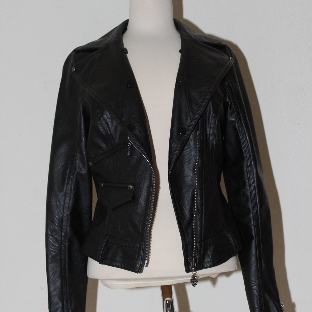 Guess Rock Star Faux Leather Biker Jacket